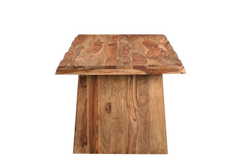 Six Piece Brown Solid Wood Dining Set with Four Chairs on a white background