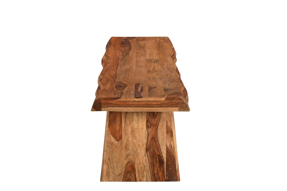 Six Piece Brown Solid Wood Dining Set with Four Chairs on a white background