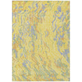 9' X 12' Yellow Purple And Green Abstract Washable Indoor Outdoor Area Rug on a white background