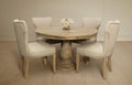 Five Piece Natural Round Solid Wood Dining Set with Four Chairs