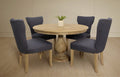 Five Piece Natural Round Solid Wood Dining Set with Four Chairs