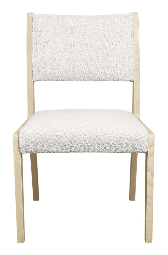 Five Piece Natural Round Solid Wood Dining Set with Four Chairs on a white background