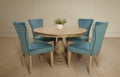 Five Piece Natural Round Solid Wood Dining Set with Four Chairs