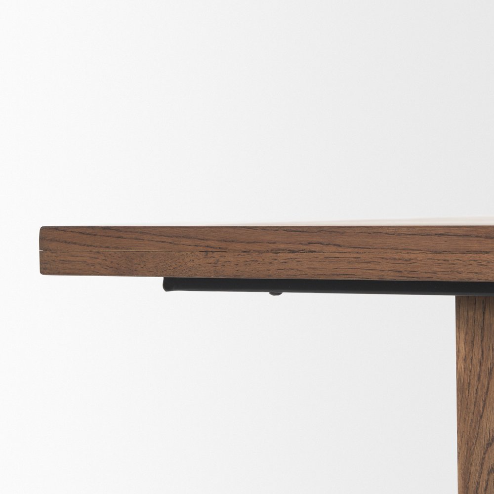 84" Brown Solid Wood Trestle Base Dining Table