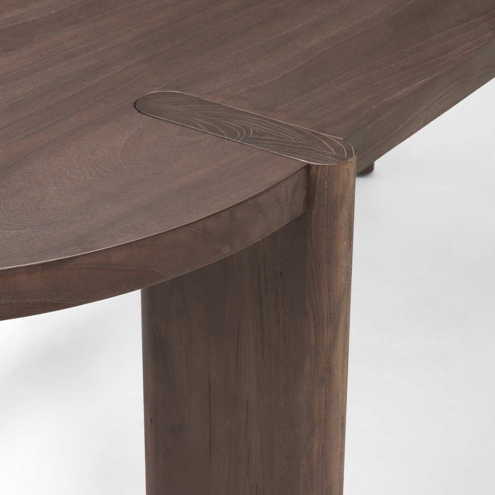 91" Brown Solid Wood Oval Dining Table