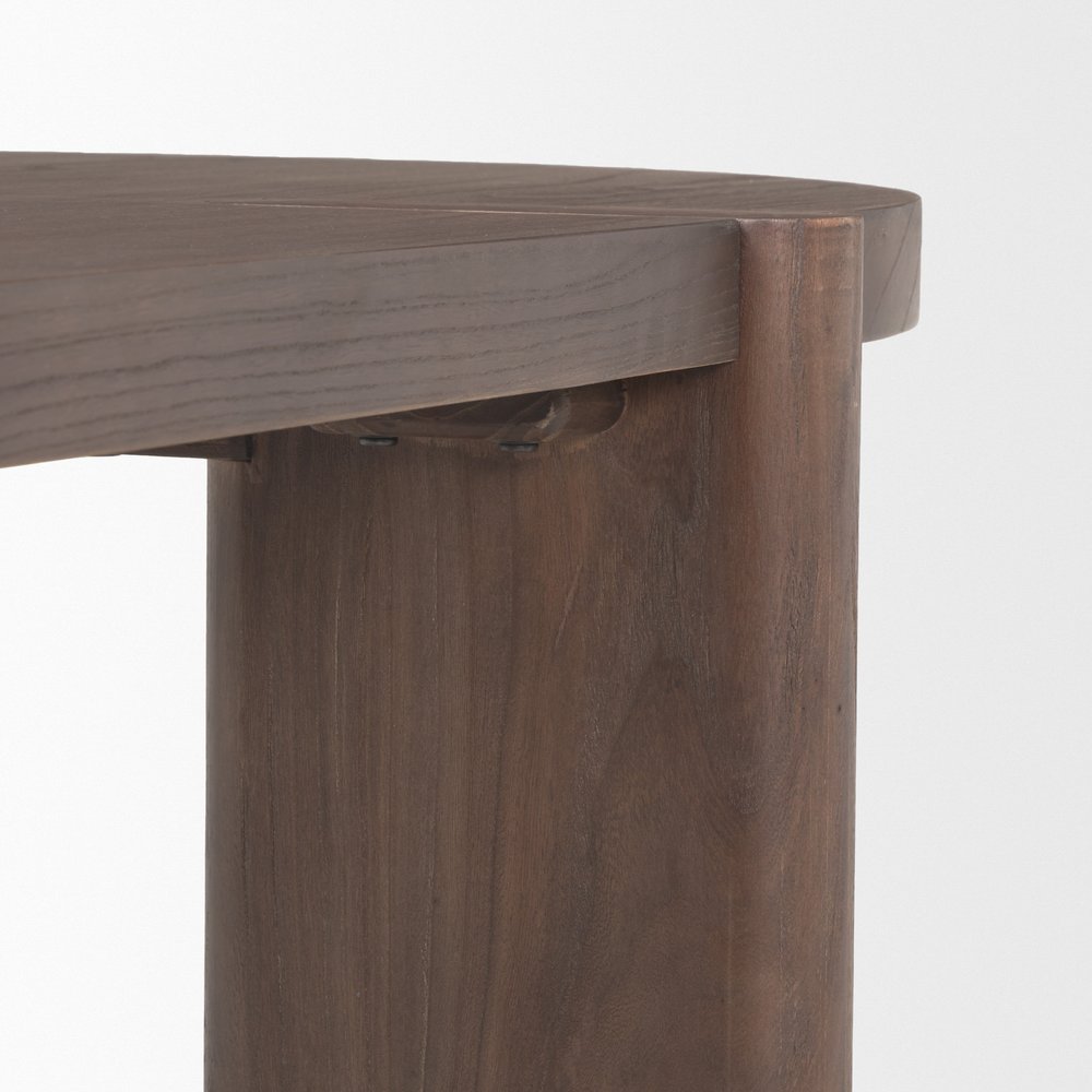 91" Brown Solid Wood Oval Dining Table on a white background