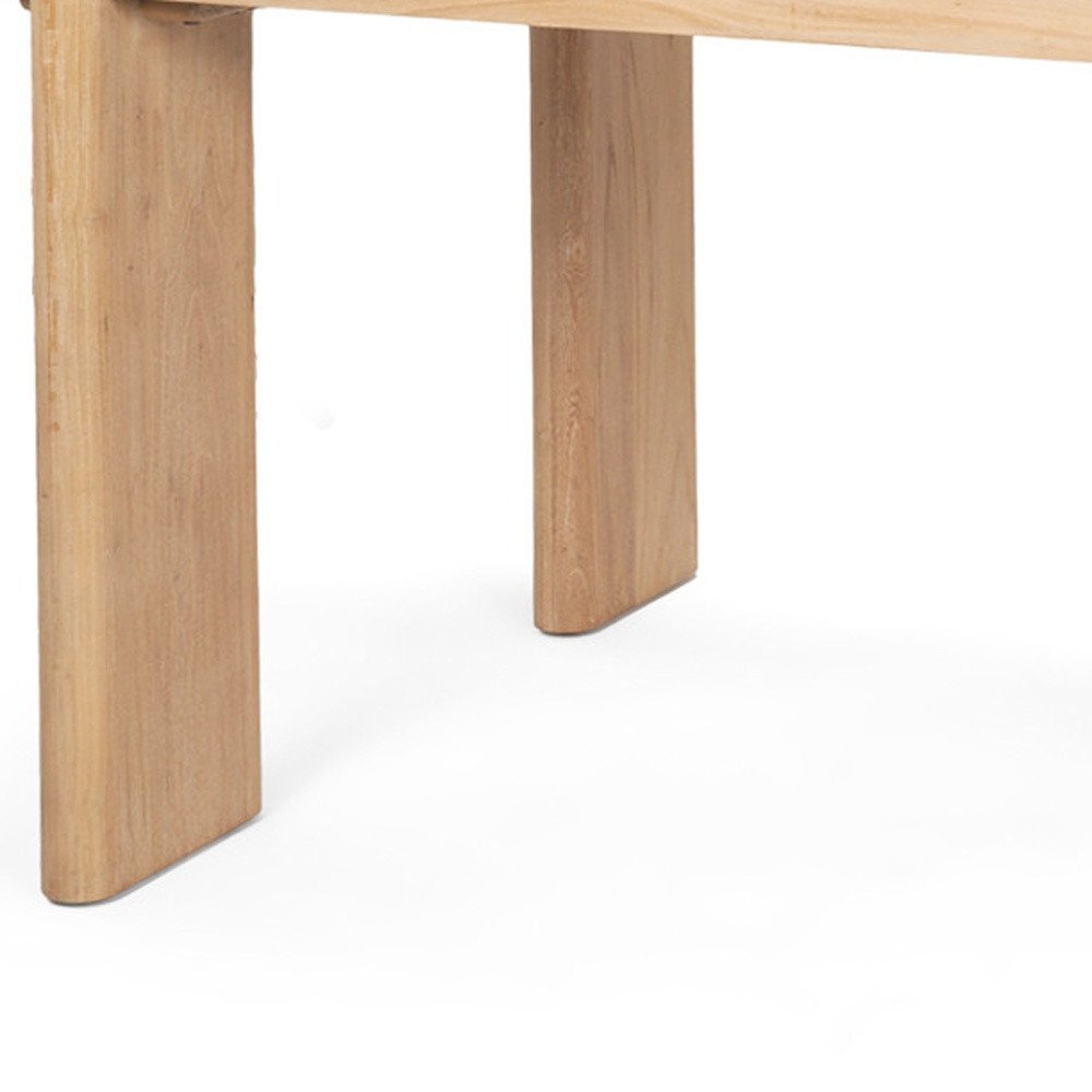 91" Light Brown Wood Oval Dining Table on a white background