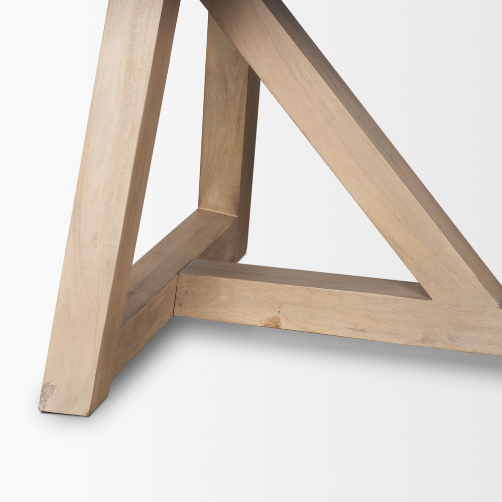 84" Black and Brown Solid Wood Trestle Base Dining Table on a white background