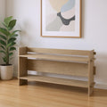 76" Light Gray Solid Wood Distressed Solid Console Table With Shelf
