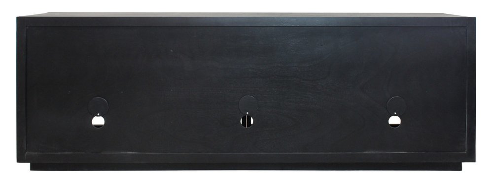 95" Dark Brown Distressed Solid Wood Sideboard with Six Doors on a white background