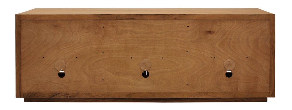 95" Natural Distressed Solid Wood Sideboard with Six Doors