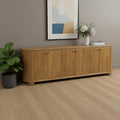 98" Natural Distressed Solid Wood Sideboard with Six Doors