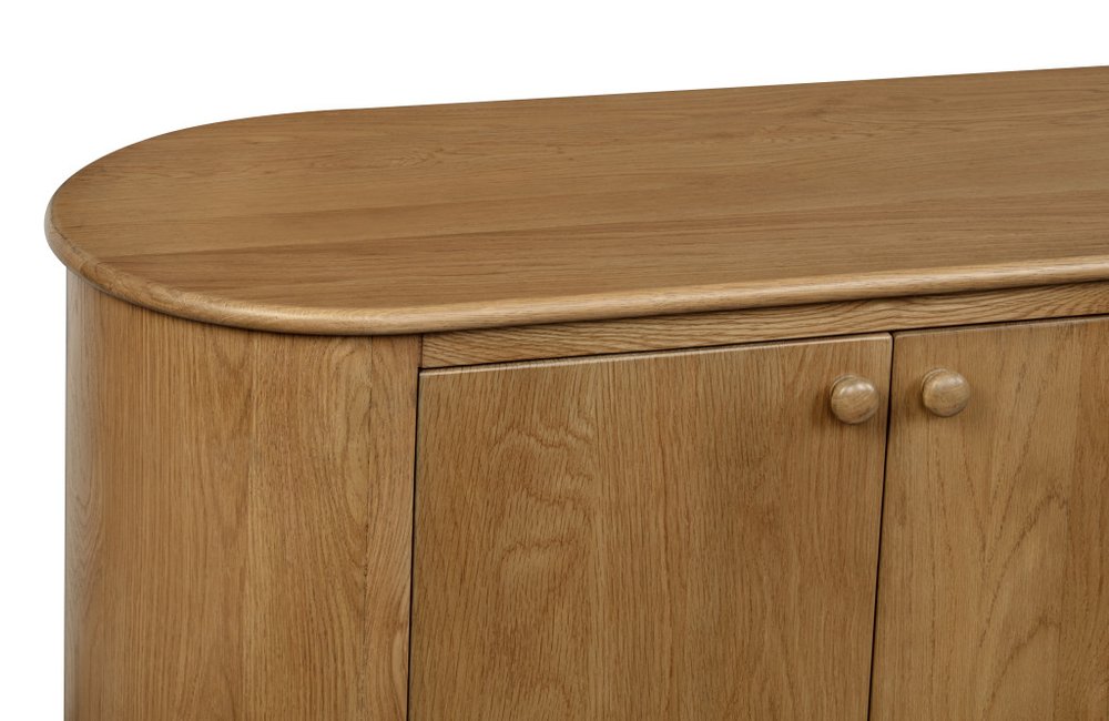 98" Natural Distressed Solid Wood Sideboard with Six Doors