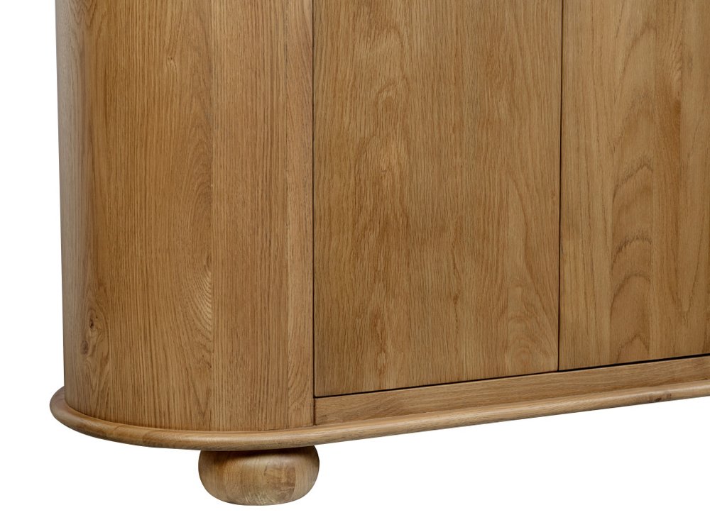 98" Natural Distressed Solid Wood Sideboard with Six Doors on a white background