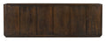 96" Dark Brown Distressed Solid Wood Sideboard With Six Doors on a white background