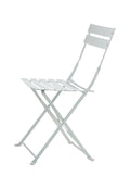 Set of Two White Aluminum Outdoor Folding Dining Chairs on a white background