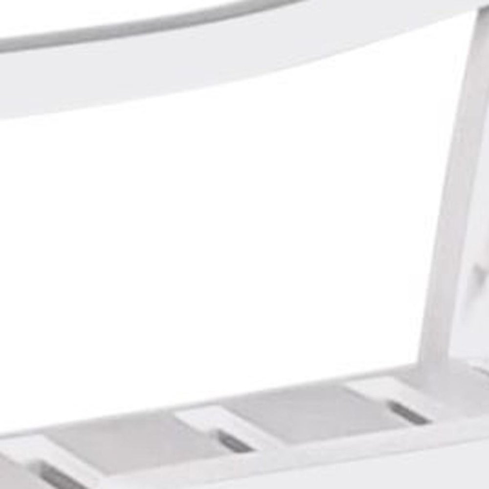 24" White Steel Geo Back Outdoor Arm Chair. Outdoor chair isolated on a plain white background, in a white metal finish.