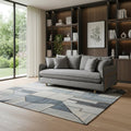 84" Gray Fabric Sofa With Brown Legs