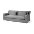 93" Dark Gray Slipcovered Fabric Sofa With Toss Pillows on a white background