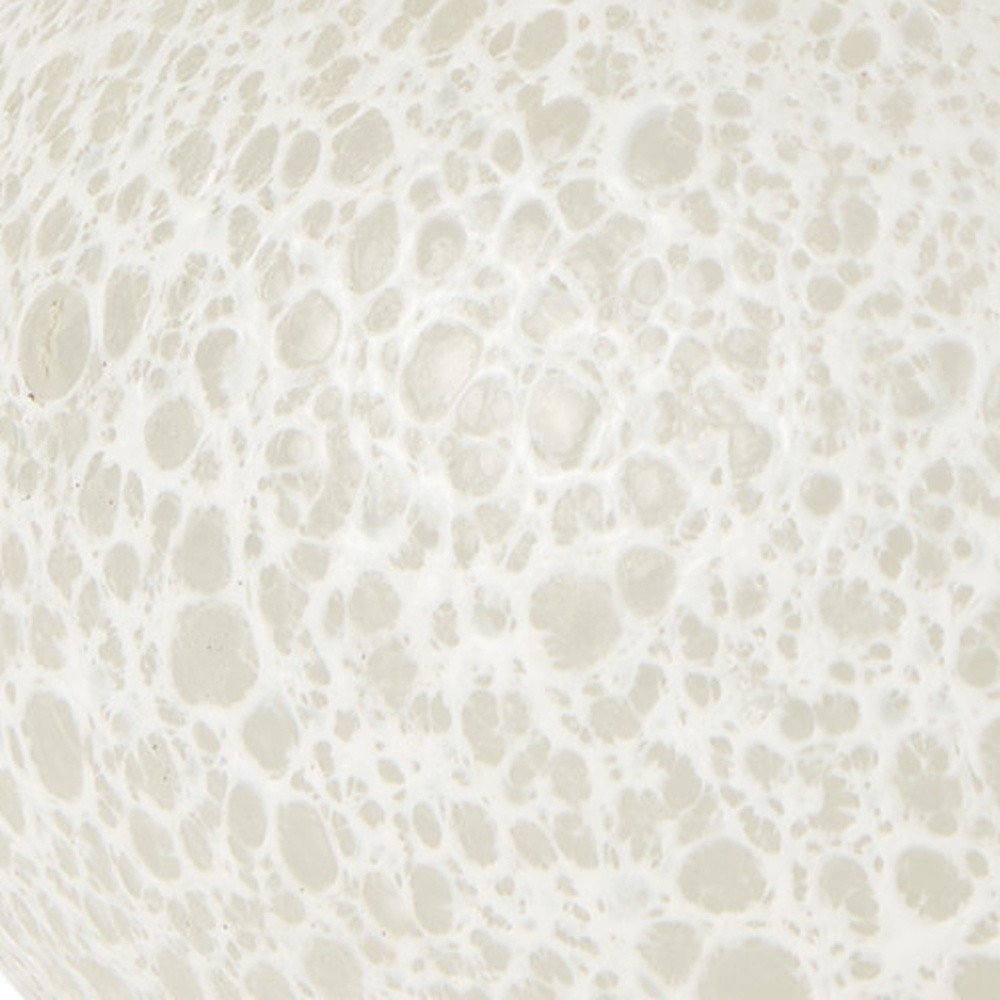 9" White Mottled Handblown Glass Table Vase on a white background