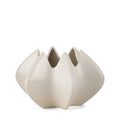 9" Cream Sculptural Ceramic Table Vase on a white background