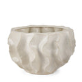 9" Cream Sculptural Ceramic Table Vase on a white background