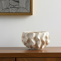 9" Cream Sculptural Ceramic Table Vase