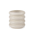 7" Cream Ceramic Stacking Rings Cylinder Table Vase