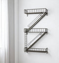 21" Gunmetal Gray Metal Novelty Wall Mounted Accent Shelf