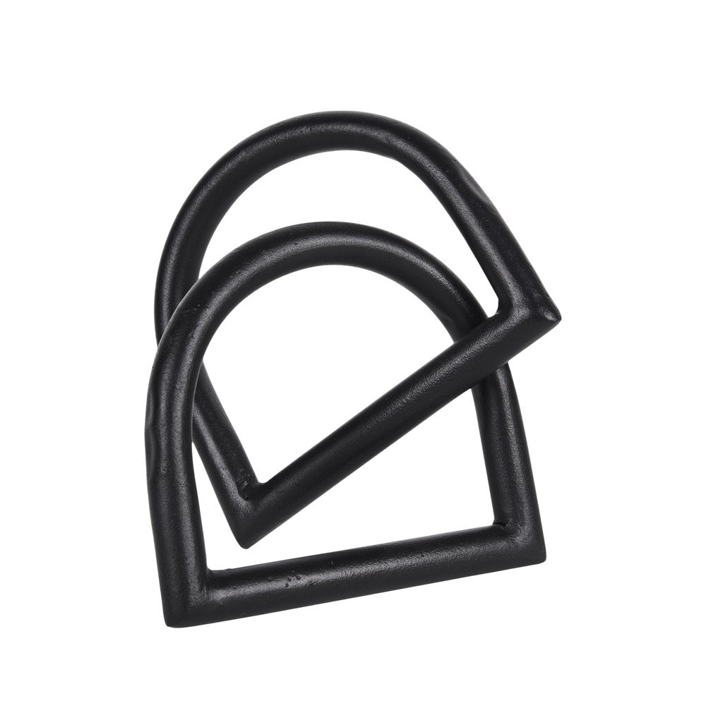 6" Black Iron Modern Abstract Tabletop Sculpture