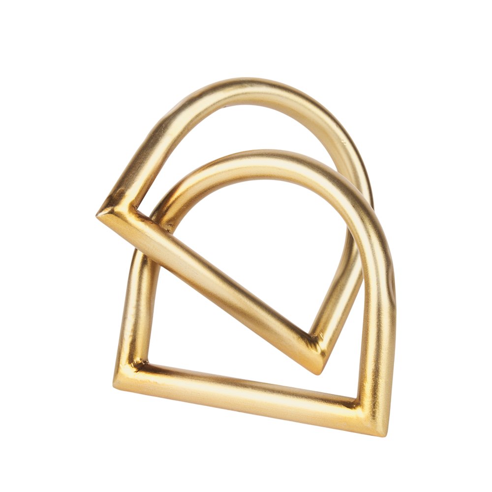 6" Gold Iron Abstract Modern Tabletop Sculpture
