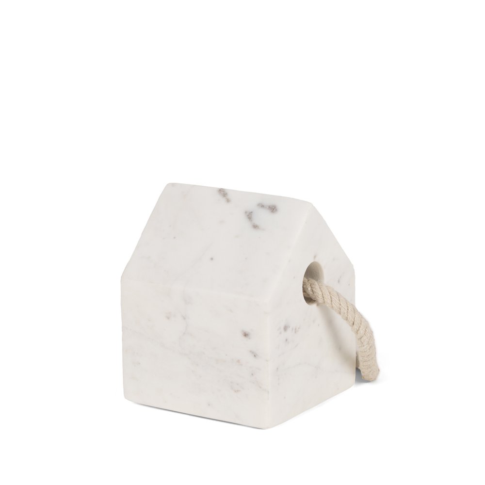 5" White Marble Decorative Wall Sculpture. Sculpture isolated on a plain white background, finished in white marble.
