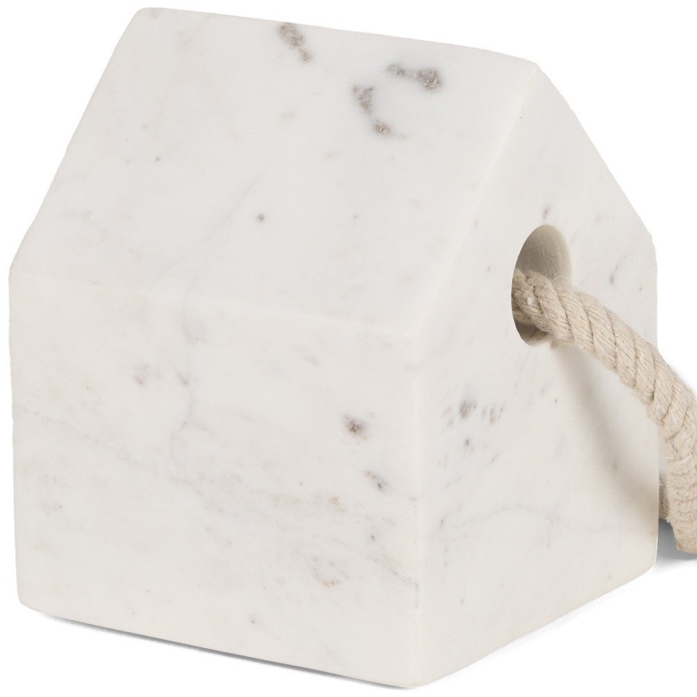 5" White Marble Decorative Wall Sculpture. Sculpture isolated on a plain white background, in a white marble finish.
