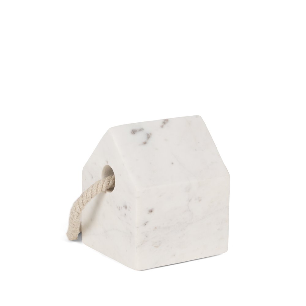 5" White Marble Decorative Wall Sculpture. Sculpture isolated on a plain white background, finished in white marble.