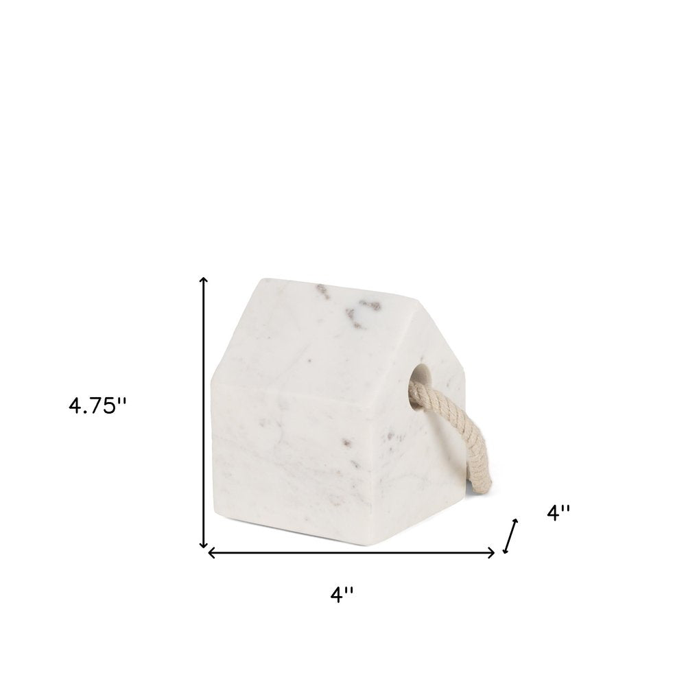 5" White Marble Decorative Wall Sculpture. Sculpture isolated on a plain white background, showing a white marble surface.