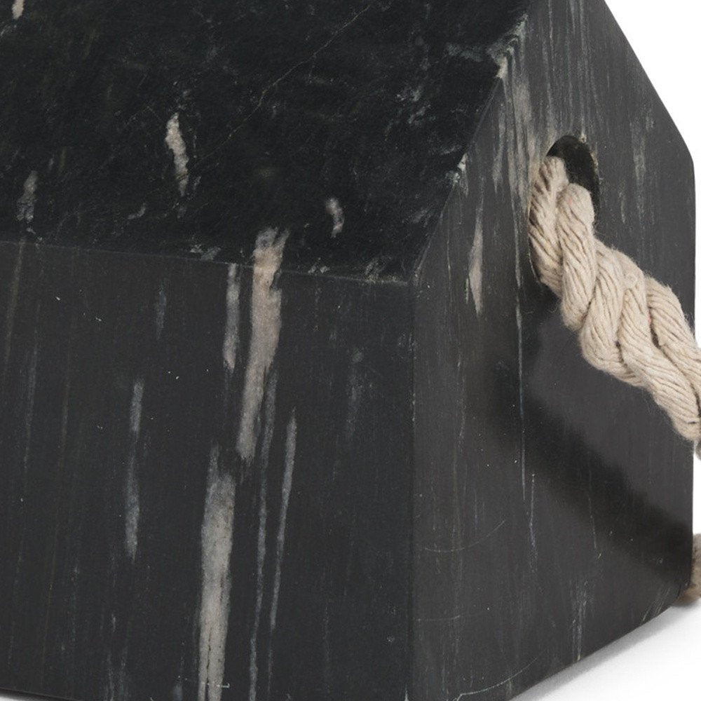 5" Black Marble Tabletop Sculpture. Sculpture in black marble.