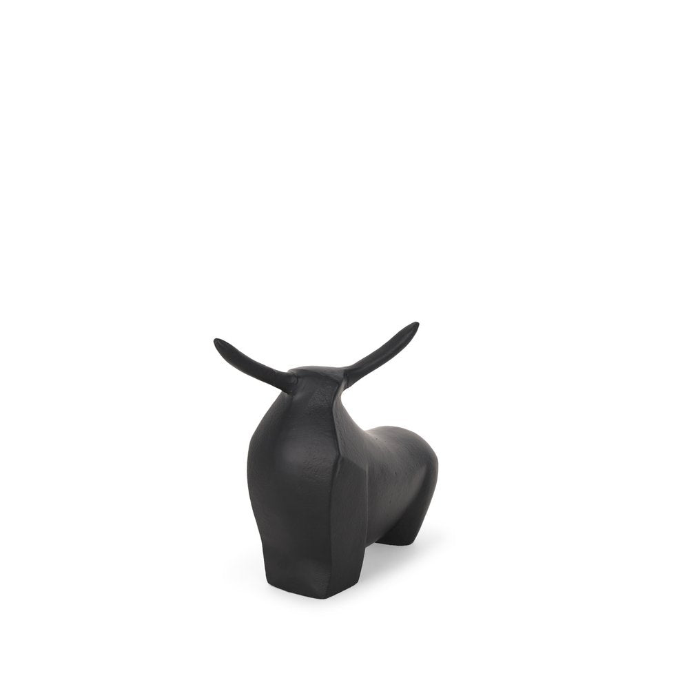 8" Black Aluminum Bull Tabletop Sculpture