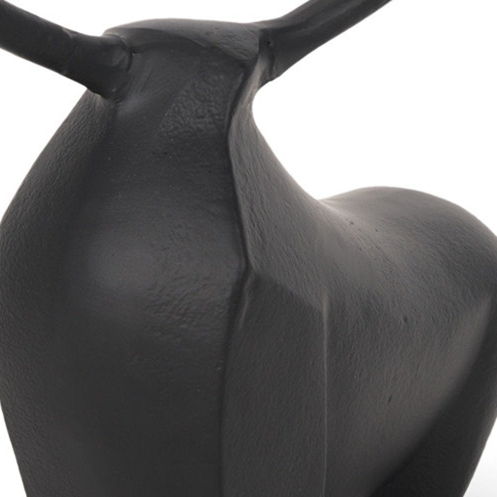 8" Black Aluminum Bull Tabletop Sculpture