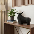 8" Black Aluminum Bull Tabletop Sculpture