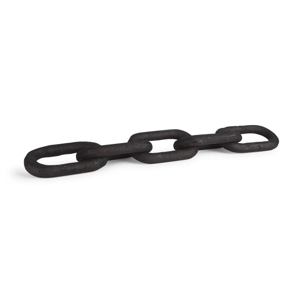 5" Black Solid Wood Tabletop Sculpture. Sculpture isolated on a plain white background, finished in black wood.