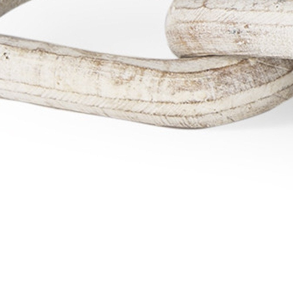 5" Beige Solid Wood Tabletop Sculpture