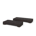 Set of Two Brown Wood Handmade Serving Tray on a white background