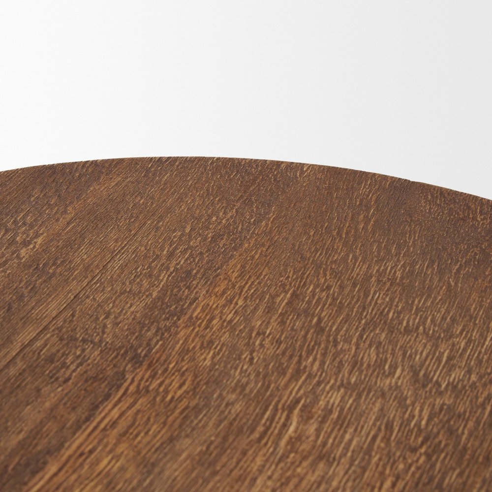 Set of Two Natural Light Brown Round Wood Handmade Serving Trays