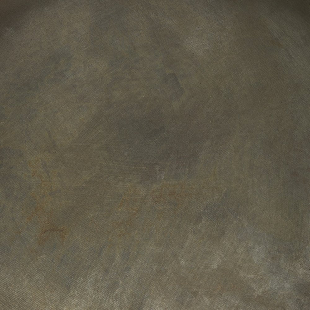 Set of Two Yellow Round Metal Handmade Serving Tray close-up detail
