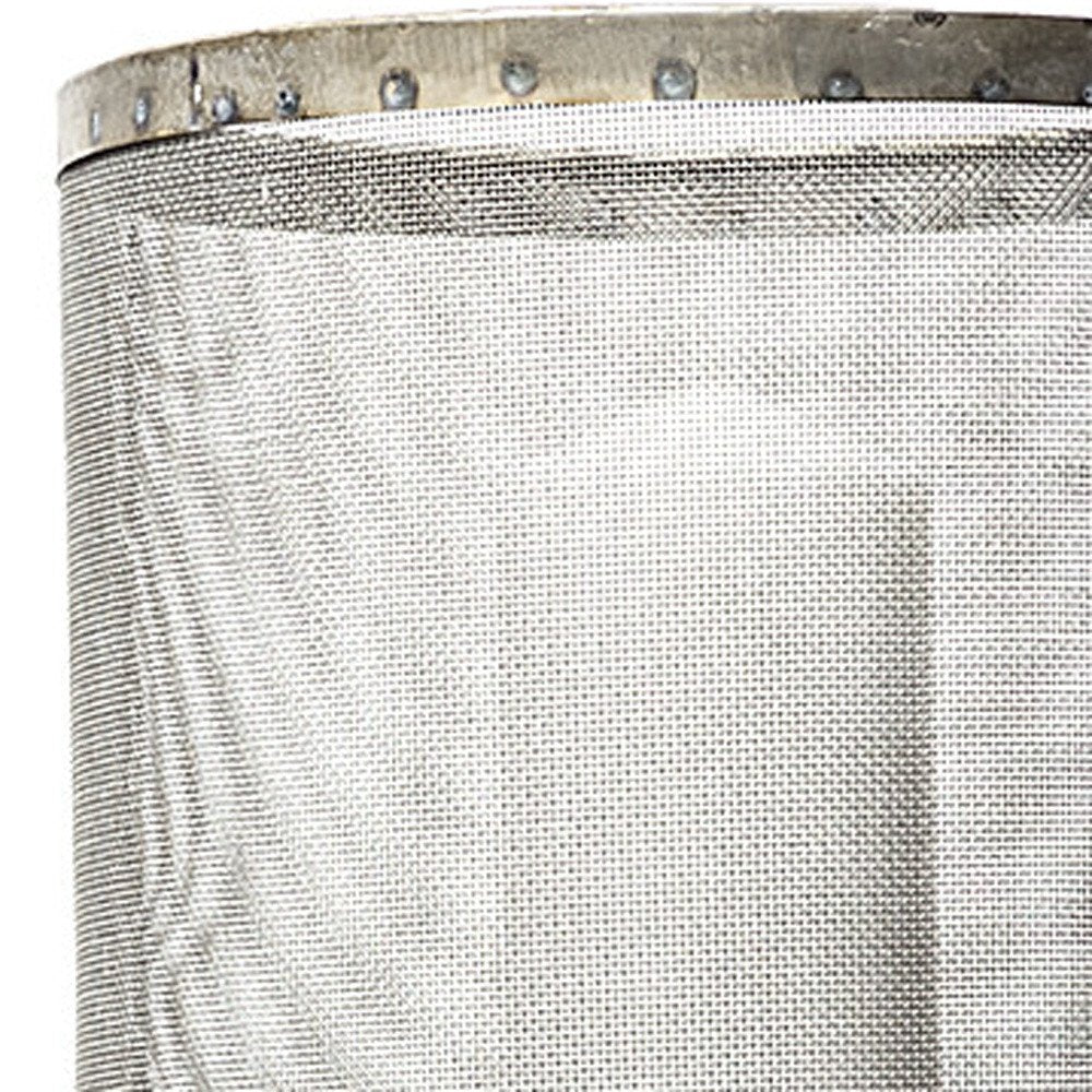 Set of Two Black Distressed Geometric Metal Lantern Candle Holders on a white background