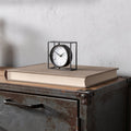 3" Black Distressed Metal Table Clock