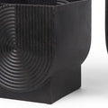 Set of Two Black Metal 20 Ounce Pot Planters close-up detail