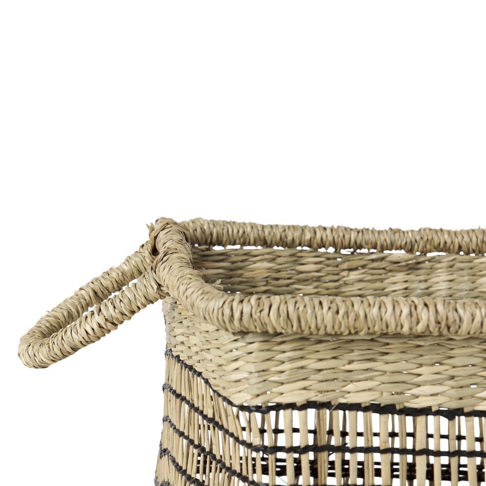Set of Two Brown Nesting Water Hyacinth Basket on a white background