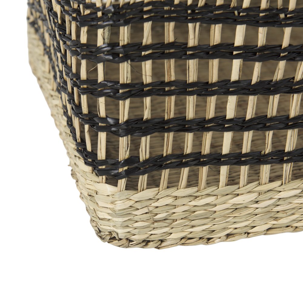 Set of Two Brown Nesting Water Hyacinth Basket on a white background