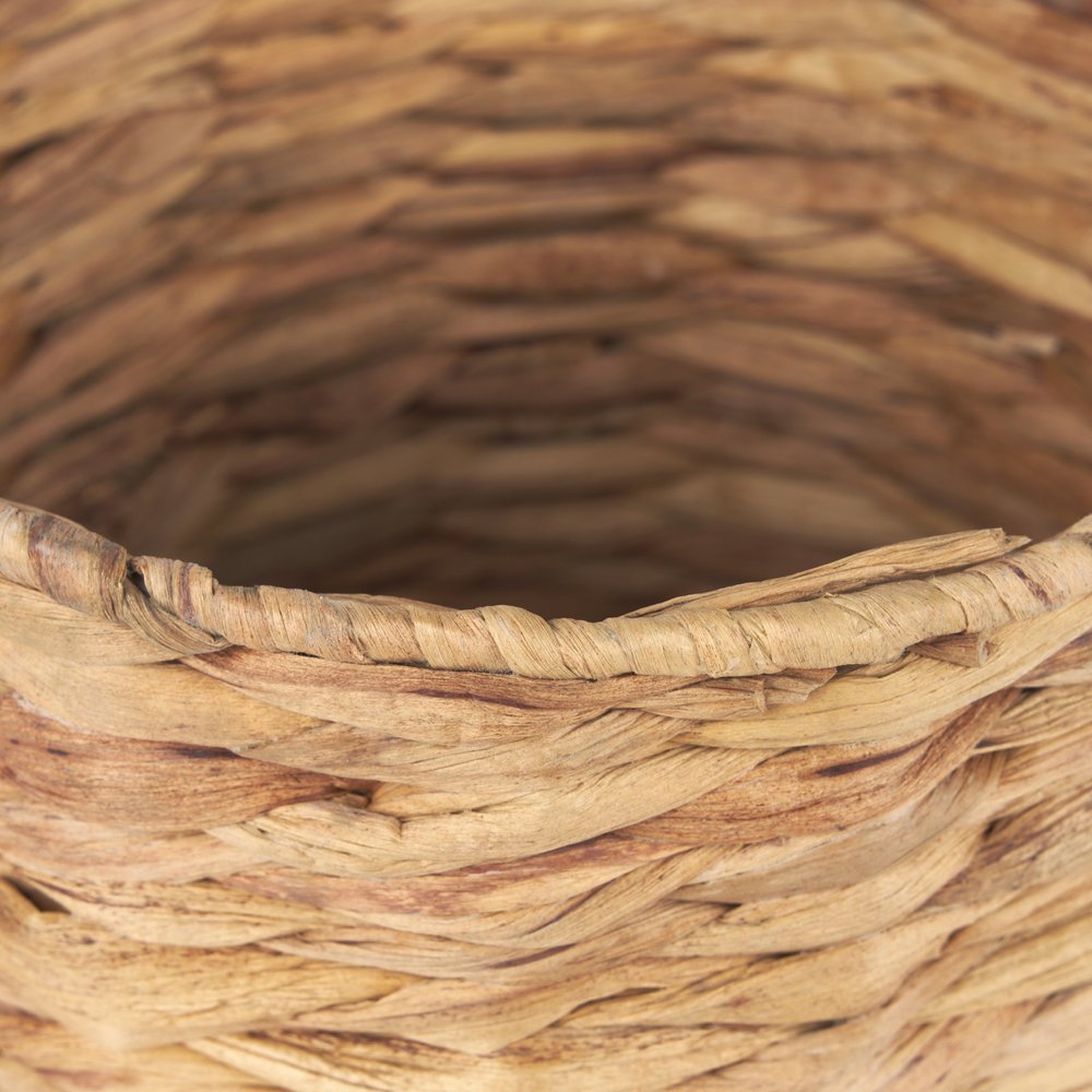 Set of Two Brown Nesting Water Hyacinth Basket With Lid